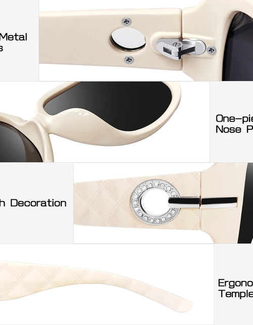 Load image into Gallery viewer, Polarized Sunglasses for Women Trendy Sparkling Oversized Big Composite Frame Shades (Light Beige)
