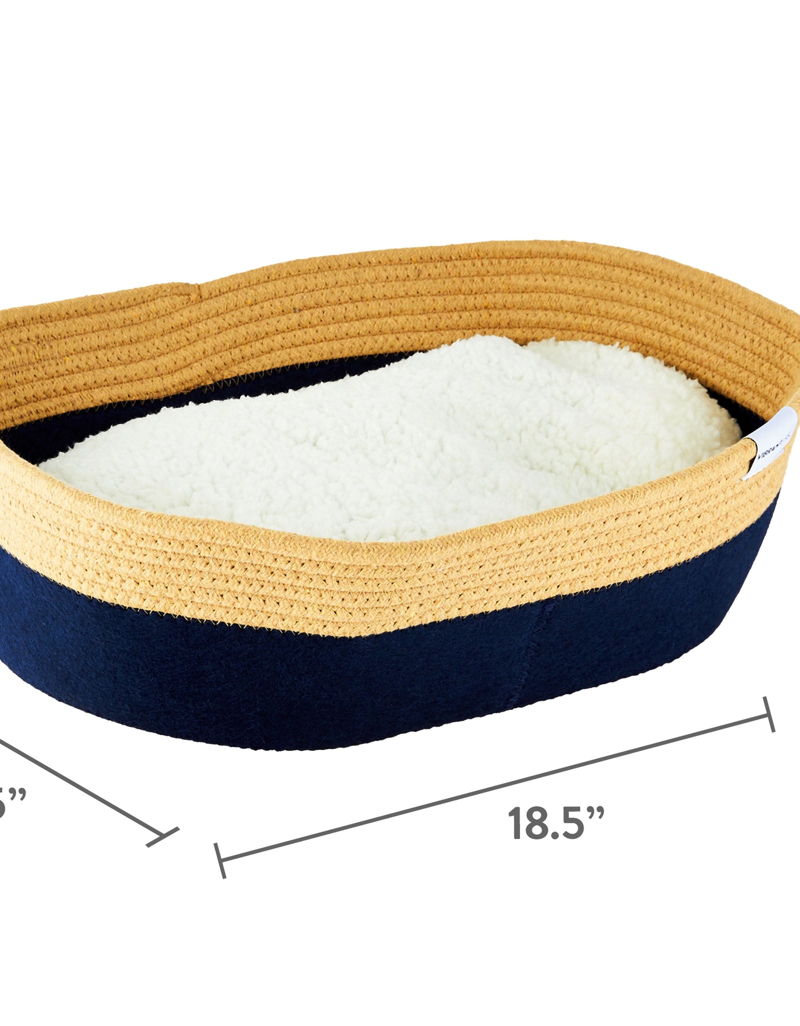 Oval Woven Felt Rope Cat Bed, with Catnip, Multicolored, 19"