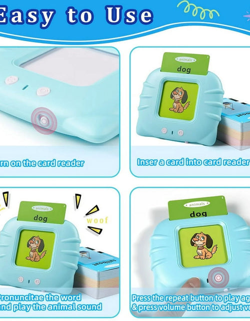 Load image into Gallery viewer, Talking Flash Cards Speech Therapy Toys-224 Sight Words Montessori Preschool Educational Learning Pocketspeech Development Toy for Toddler, Learning Pocket Speech Audible Flashcards (Blue)
