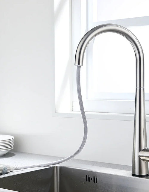 Load image into Gallery viewer, Brushed Kitchen Faucet  Smart Touch Kitchen Faucets Pull Out Kitchen Mixer Tap 304 Stainless Steel Sensor Kitchen Faucets
