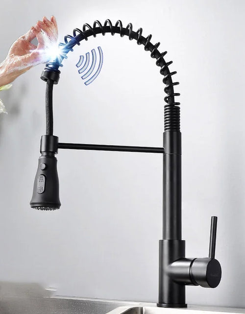 Load image into Gallery viewer, Brushed Kitchen Faucet  Smart Touch Kitchen Faucets Pull Out Kitchen Mixer Tap 304 Stainless Steel Sensor Kitchen Faucets
