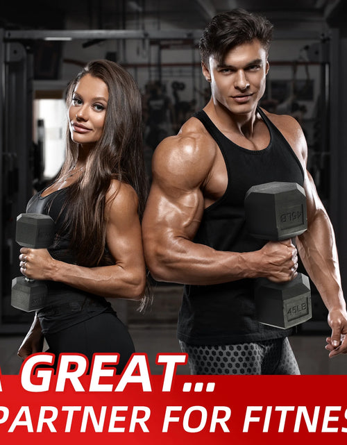 Load image into Gallery viewer, Rubber Encased Hex Dumbbell, 20 Lb, Single, Black
