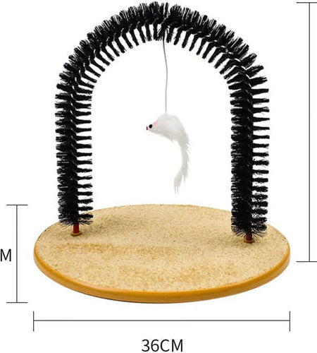 Interactive Cat Toys,Cat Arch Self Groomer Cat Brush,Cat Scratcher Toys,Cat Brush for Grooming with Cat Scratch Pad and Catnip,Cat Brush for Shedding,Cat Scratching Post