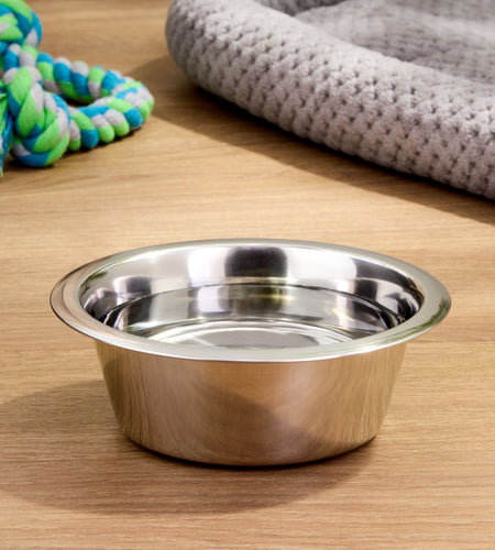 Stainless Steel Paw & Beads Imprint Dog Bowl Small