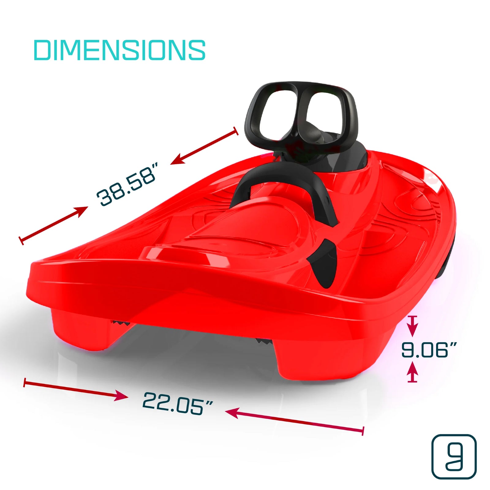Stratos Bobsled for Kids, Steerable Snow Sled , Ages 3+ , Red