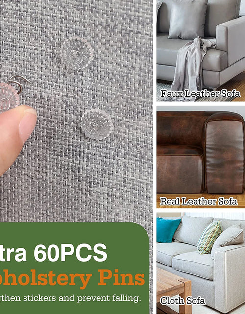 Load image into Gallery viewer, Cat Scratch Furniture Protector Tape,Cat Scratch Deterrent Tape, Cat Furniture Protectors Tape, Couch Corner Cat Scratch Protector for Furniture with 60 PCS Upholstery Pins-10 Pack, White
