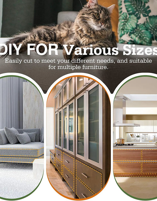 Load image into Gallery viewer, Cat Scratch Furniture Protector Tape,Cat Scratch Deterrent Tape, Cat Furniture Protectors Tape, Couch Corner Cat Scratch Protector for Furniture with 60 PCS Upholstery Pins-10 Pack, White
