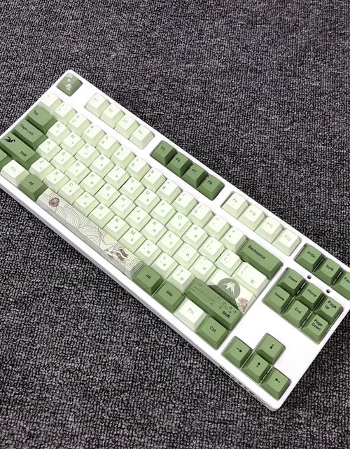 Load image into Gallery viewer, 127 Keys Cherry Profile Matcha Green PBT Keycaps Mechanical Keyboard Dye-Subbed Mountain Forest Custom DIY Mx Switch Keycap
