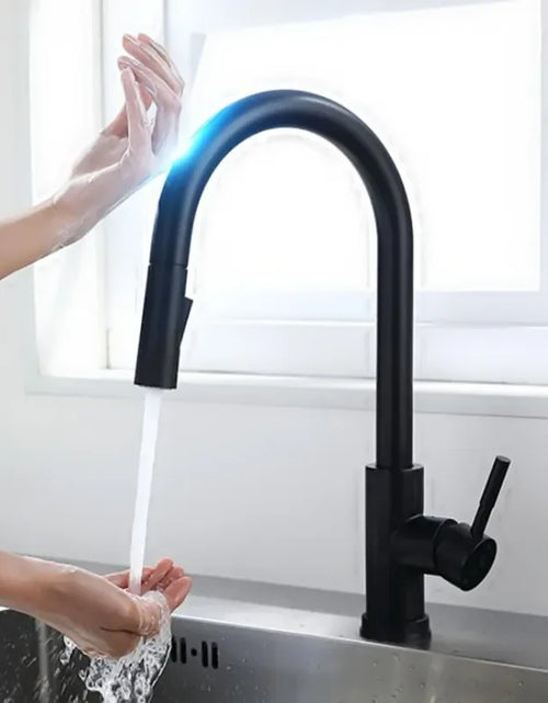 Load image into Gallery viewer, Brushed Kitchen Faucet  Smart Touch Kitchen Faucets Pull Out Kitchen Mixer Tap 304 Stainless Steel Sensor Kitchen Faucets
