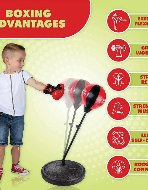 Load image into Gallery viewer, Kids Freestanding Speed Bag, 15", 2.2 Lb, Red &amp; Black
