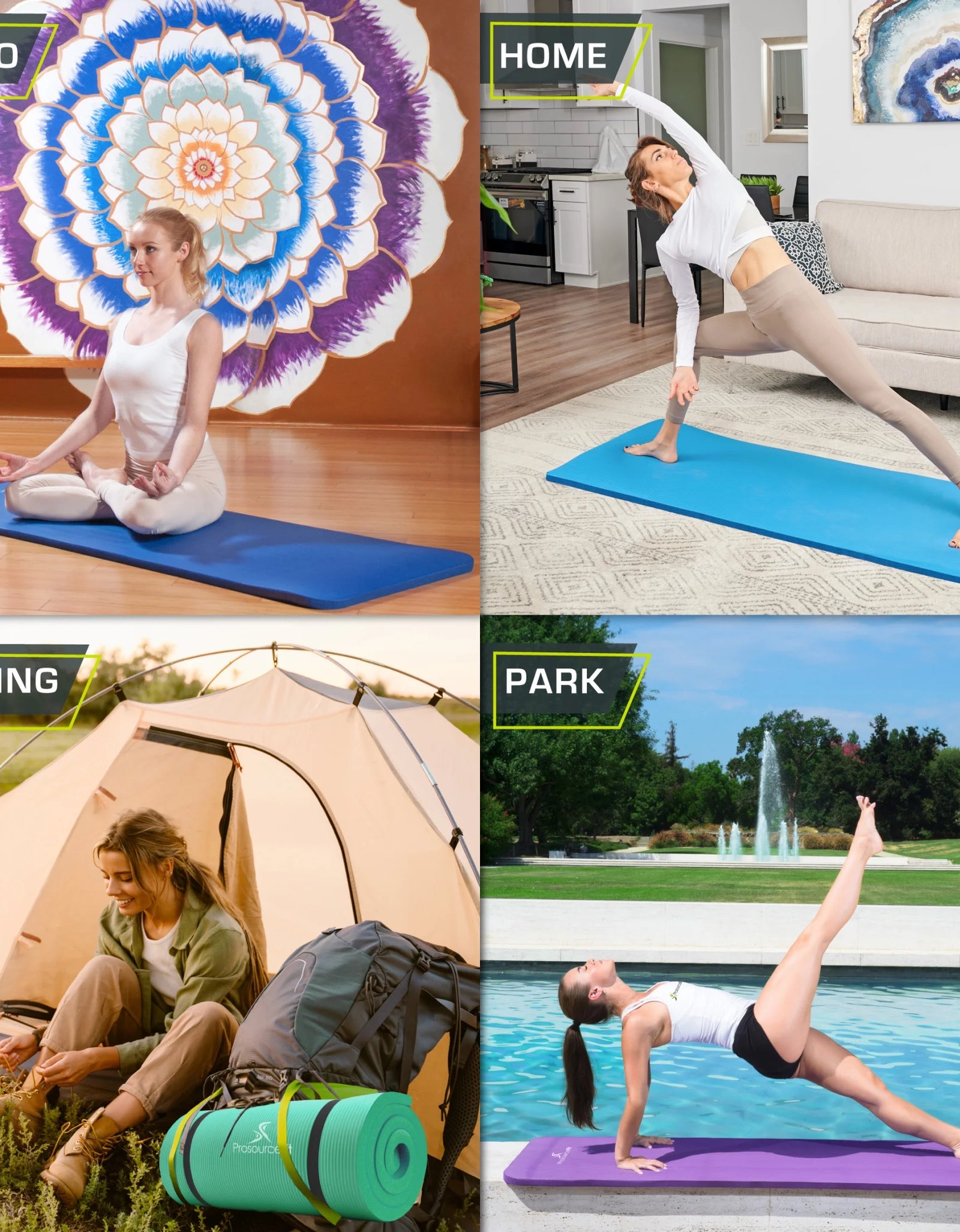 Extra Thick Yoga and Pilates Mat 1/2-Inch or 1-Inch Thick for Fitness