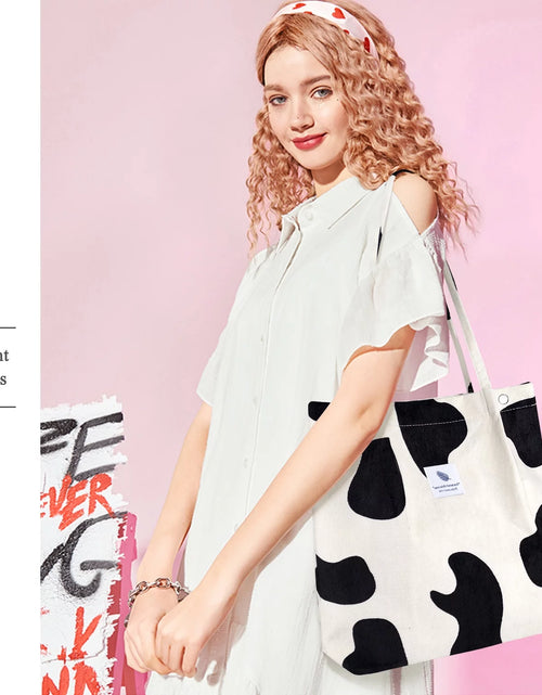 Load image into Gallery viewer, Corduroy Tote Bag with Inner Pocket, Large Canvas Shoulder Bag for Women and Girls
