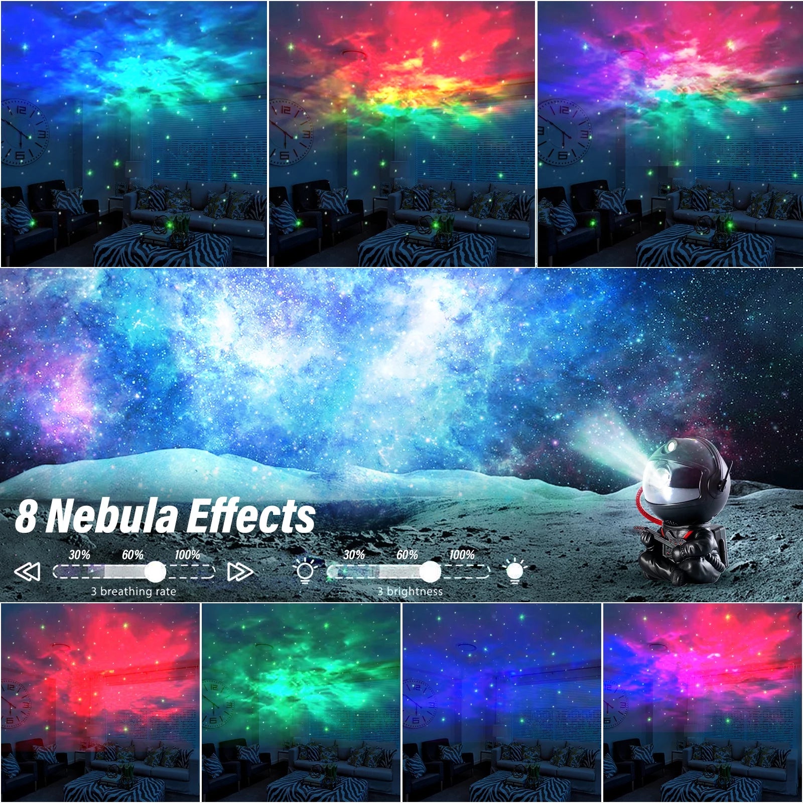 Astronaut Galaxy Projector, 8 Nebula Effects Galaxy Star Projector with Smare Remote Control, 360° Rotation Night Light for Valentines Day Gift/Birthday Gifts for Family, Friends