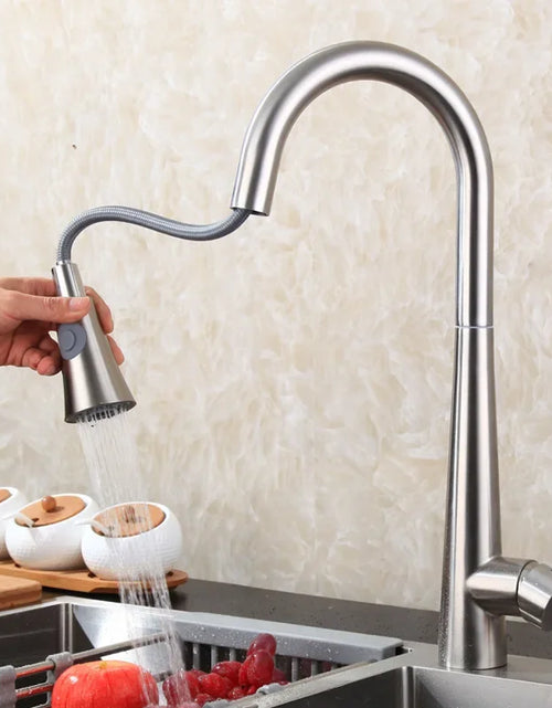 Load image into Gallery viewer, Brushed Kitchen Faucet  Smart Touch Kitchen Faucets Pull Out Kitchen Mixer Tap 304 Stainless Steel Sensor Kitchen Faucets
