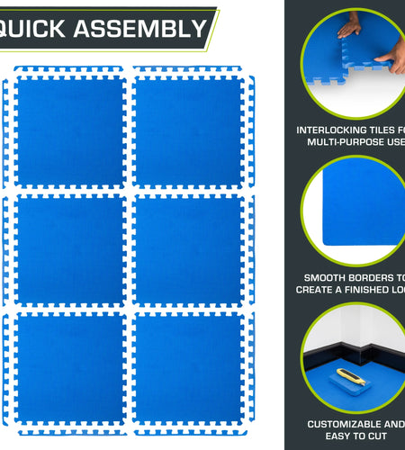 Extra Thick Puzzle Exercise Mat 1", EVA Foam Interlocking Tiles