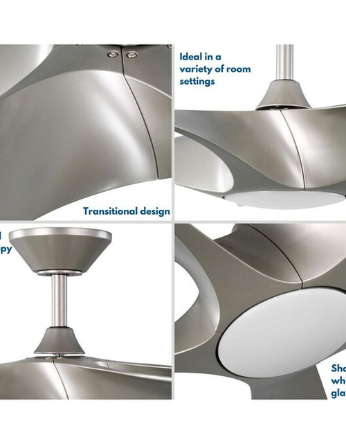 Load image into Gallery viewer, Vernal 60-In Painted Nickel with Painted Nickel Blades Integrated LED Covered Outdoor Smart Propeller Ceiling Fan with Light 5 -Blade
