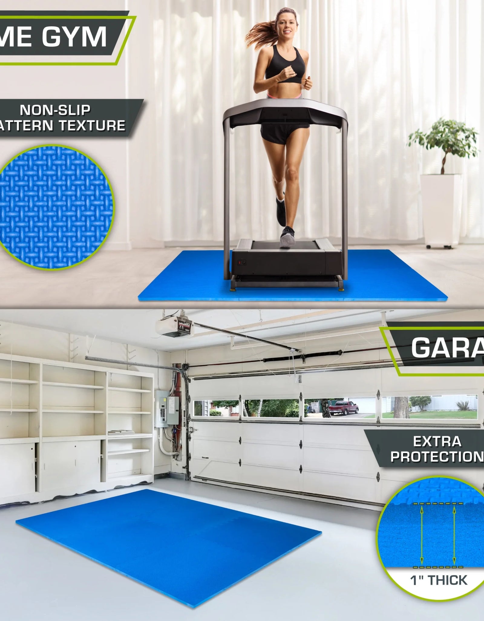 Extra Thick Puzzle Exercise Mat 1", EVA Foam Interlocking Tiles