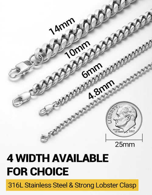 Load image into Gallery viewer, Men Chain Bracelet Cuban Stainless Steel Curb Bracelet 6MM 8.3 Inch Wrist Bracelet Mens Silver Jewelry
