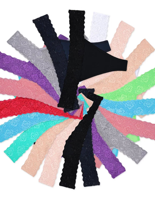 Load image into Gallery viewer, Sexy Lace Thongs for Women Thong Underwear Women Lace T-Back Panties Women Underwear Cotton Thongs Cheeky,10 Pack
