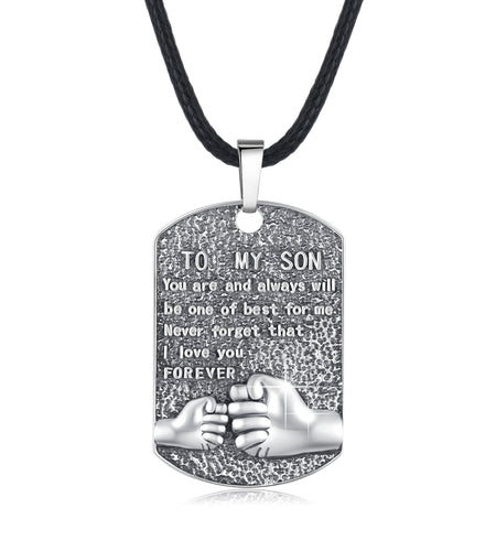 Mens Pendant Necklace 925 Sterling Silver Father'S Love to Son Pendant Necklaces Birthday Xmas Gift Jewelry for Man Dad