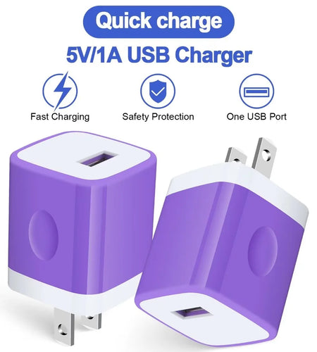 Charging Block,Type C Charger Block Fast Charging  2PCS Charger Block with 2PCS Type C Charging Cables 6Ft USB C Cables Wall Charger Block Plug Android Charger Phone Cords Type C