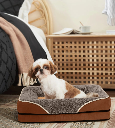 Dog Beds for Large Medium Small Dogs Orthopedic Pet Bed Sofa Supportive Egg Crate Foam Animal Couch with Removable Washable Cover Non Skid Bottom S to XL