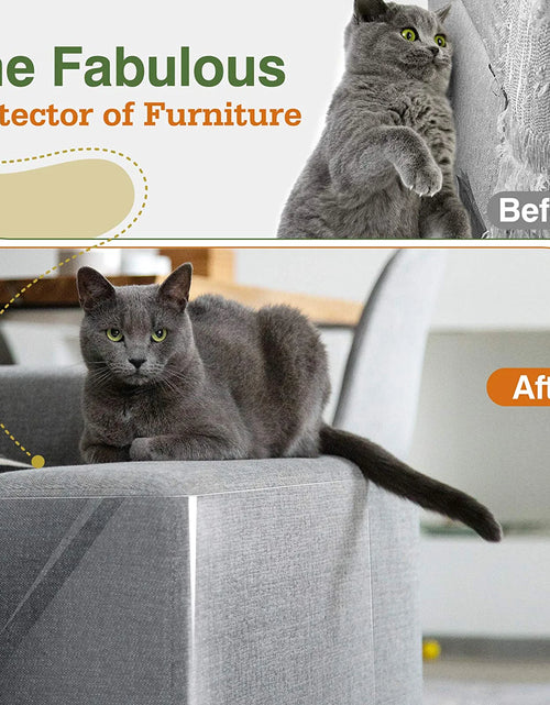 Load image into Gallery viewer, Cat Scratch Furniture Protector Tape,Cat Scratch Deterrent Tape, Cat Furniture Protectors Tape, Couch Corner Cat Scratch Protector for Furniture with 60 PCS Upholstery Pins-10 Pack, White
