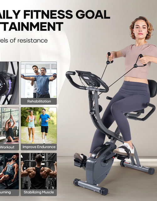 Load image into Gallery viewer, 3In1 Folding Exercise Bike Magnetic Upright Bike with Pulse Sensor Indoor Cycling Stationary Exercise Bike Perfect for Home Use
