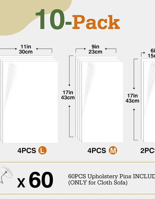 Load image into Gallery viewer, Cat Scratch Furniture Protector Tape,Cat Scratch Deterrent Tape, Cat Furniture Protectors Tape, Couch Corner Cat Scratch Protector for Furniture with 60 PCS Upholstery Pins-10 Pack, White
