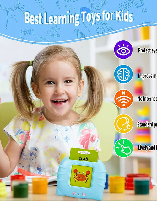 Load image into Gallery viewer, Talking Flash Cards Speech Therapy Toys-224 Sight Words Montessori Preschool Educational Learning Pocketspeech Development Toy for Toddler, Learning Pocket Speech Audible Flashcards (Blue)

