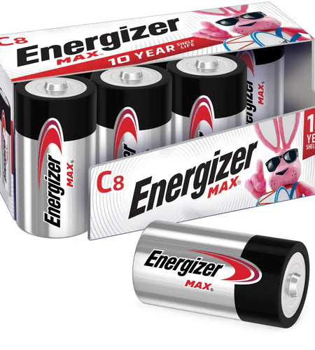 MAX C Batteries (8-Pack), C Cell Alkaline Batteries