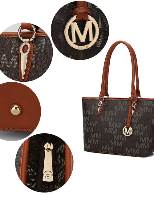 Load image into Gallery viewer, Marimar Women'S Tote Bag with Pouch and Wristlet, Signature 4 Piece Set by Mia K - Red
