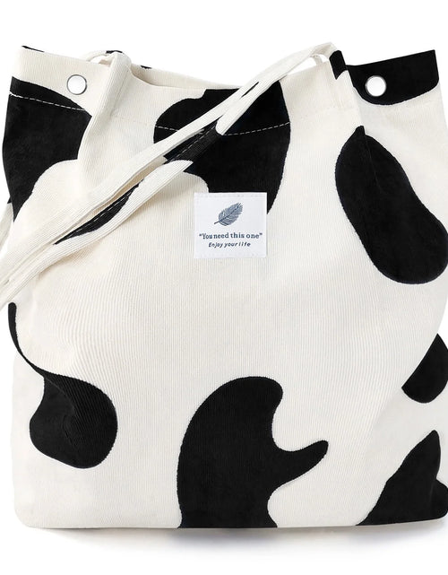 Load image into Gallery viewer, Corduroy Tote Bag with Inner Pocket, Large Canvas Shoulder Bag for Women and Girls
