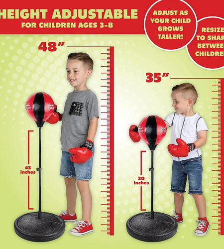 Kids Freestanding Speed Bag, 15", 2.2 Lb, Red & Black