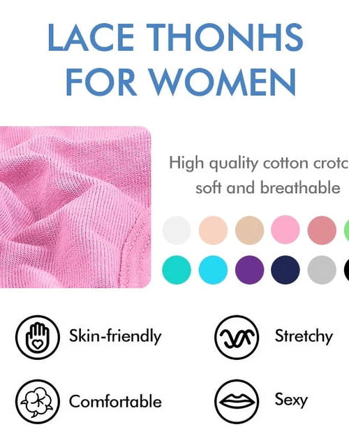 Load image into Gallery viewer, Sexy Lace Thongs for Women Thong Underwear Women Lace T-Back Panties Women Underwear Cotton Thongs Cheeky,10 Pack

