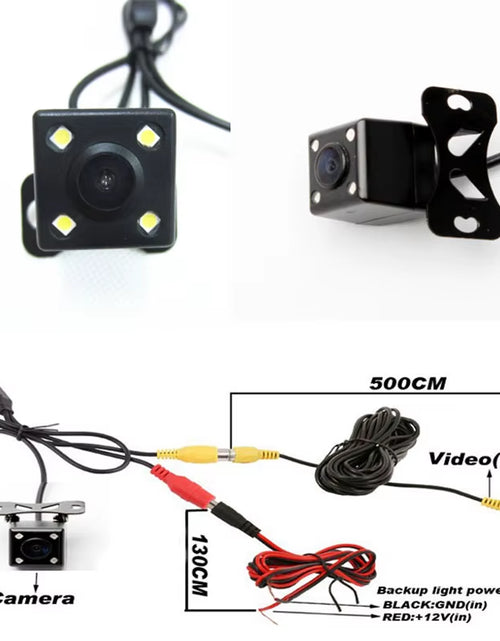 Load image into Gallery viewer, Rear View Camera Universal Backup Parking Camera Night Vision Waterproof 4 LED Camera 8 IR Camera 12 LED Camera Option
