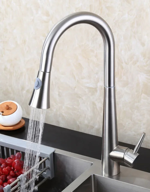 Load image into Gallery viewer, Brushed Kitchen Faucet  Smart Touch Kitchen Faucets Pull Out Kitchen Mixer Tap 304 Stainless Steel Sensor Kitchen Faucets
