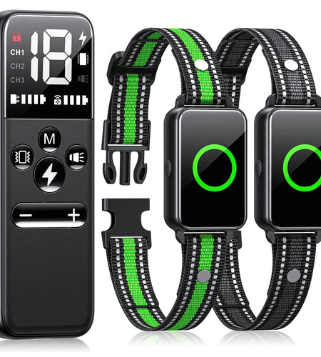 Dog Shock Collar 2 Dogs, Dog Training Collar with Remote, IPX7 Waterproof with 3 Training Modes, Suitable for All Breeds