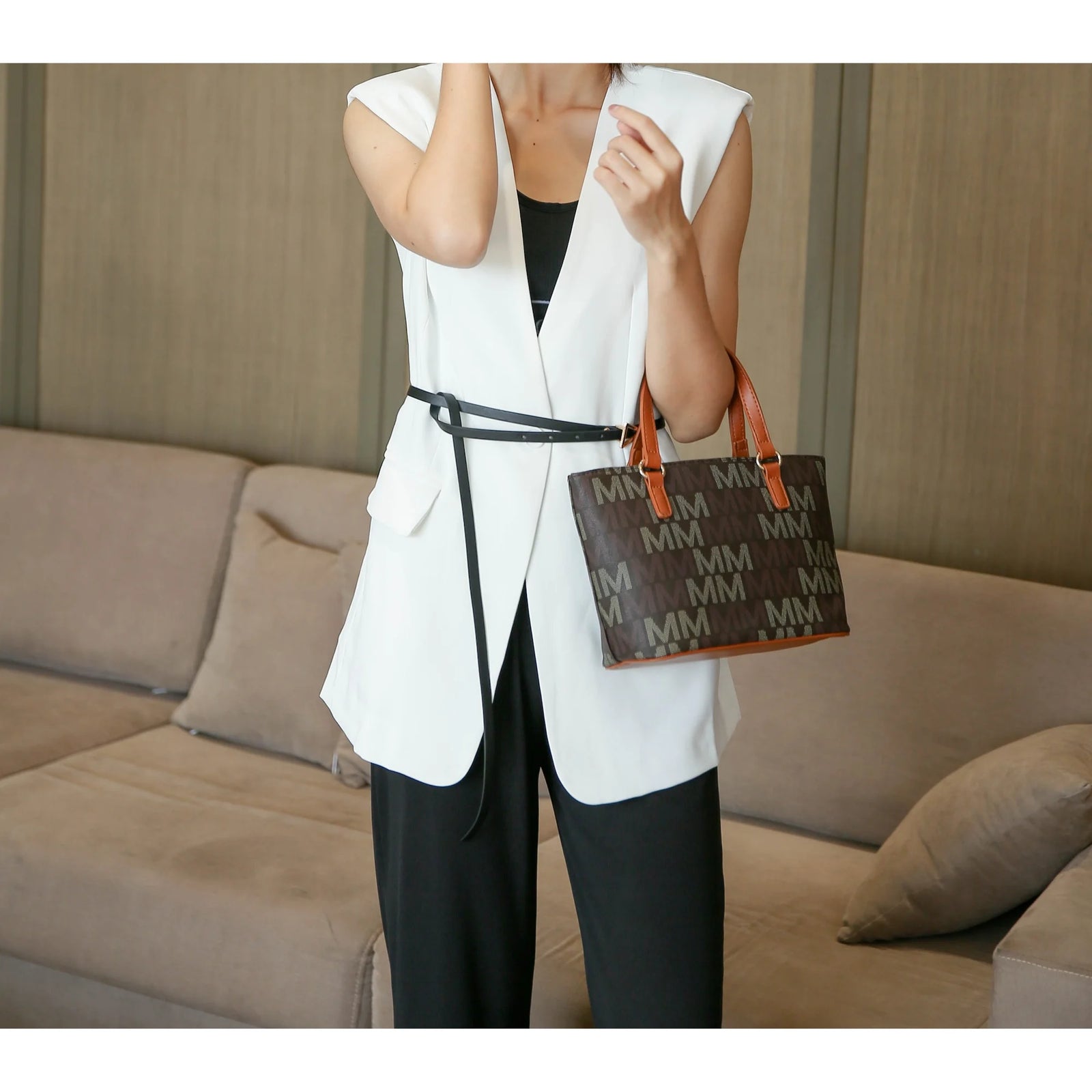 Marimar Women'S Tote Bag with Pouch and Wristlet, Signature 4 Piece Set by Mia K - Red