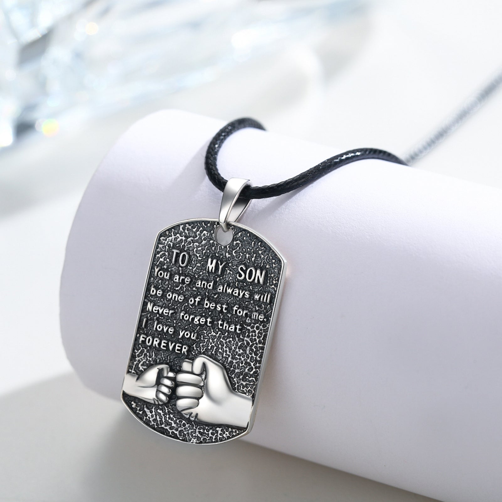 Mens Pendant Necklace 925 Sterling Silver Father'S Love to Son Pendant Necklaces Birthday Xmas Gift Jewelry for Man Dad