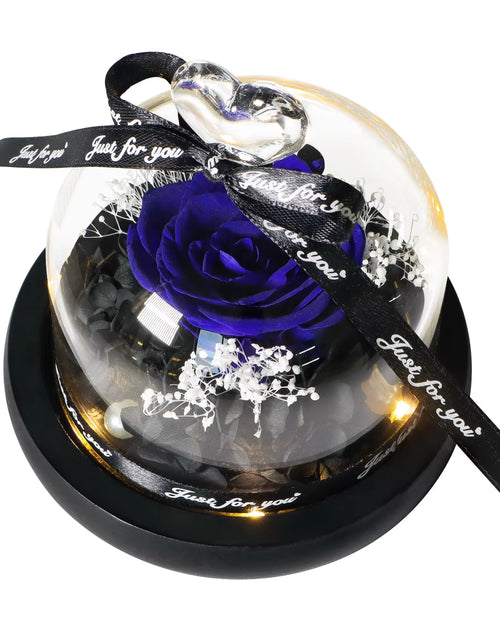 Load image into Gallery viewer, Gifts for Girls Eternal Flowers in Heart Glass Dome with Led Light Forever Preserved Rose Wedding Gift for Mom Women Girlfriend
