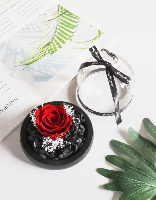 Load image into Gallery viewer, Gifts for Girls Eternal Flowers in Heart Glass Dome with Led Light Forever Preserved Rose Wedding Gift for Mom Women Girlfriend
