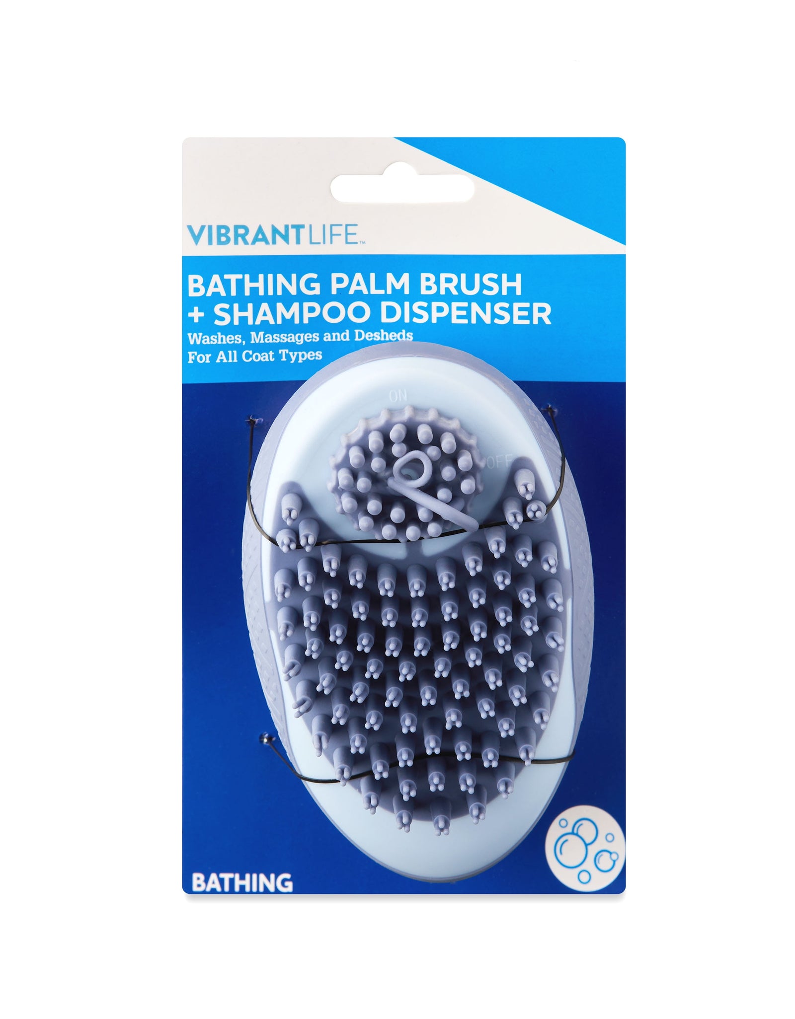 Bathing Palm Dog Brush + Shampoo Dispenser | Dog Grooming Tool Hand Brush