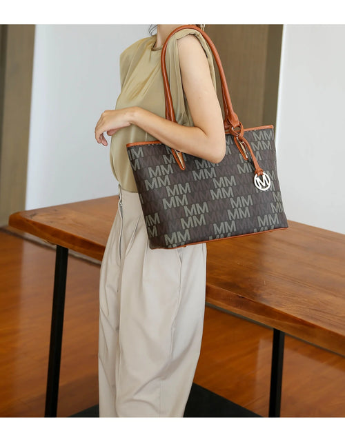 Load image into Gallery viewer, Marimar Women'S Tote Bag with Pouch and Wristlet, Signature 4 Piece Set by Mia K - Red
