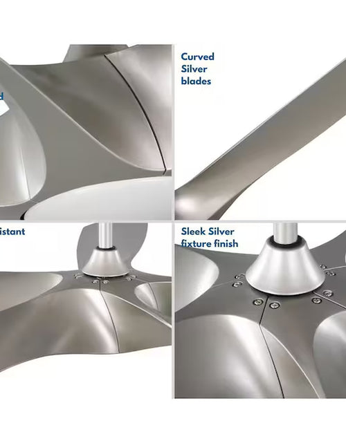 Load image into Gallery viewer, Vernal 60-In Painted Nickel with Painted Nickel Blades Integrated LED Covered Outdoor Smart Propeller Ceiling Fan with Light 5 -Blade
