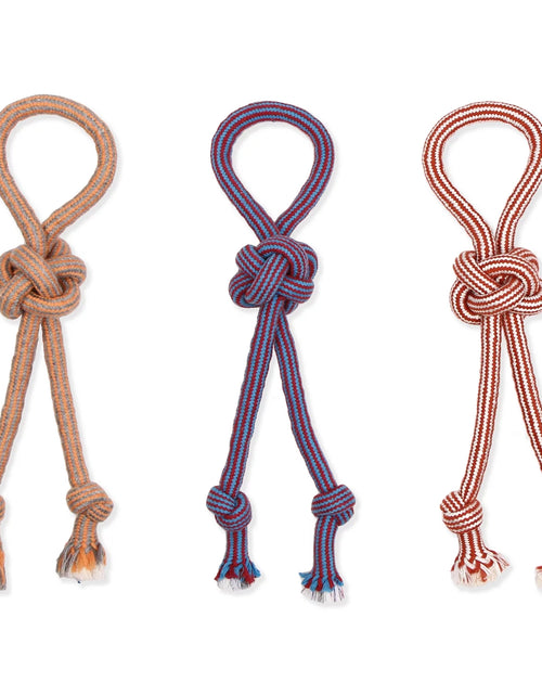 Load image into Gallery viewer, Flossy Chews 18" Extra Double-Tug Cotton-Blend Chew Dog Toy with Loop Handle, Asst Colors
