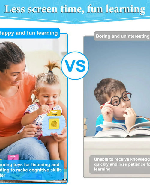 Load image into Gallery viewer, Talking Flash Cards Speech Therapy Toys-224 Sight Words Montessori Preschool Educational Learning Pocketspeech Development Toy for Toddler, Learning Pocket Speech Audible Flashcards (Blue)
