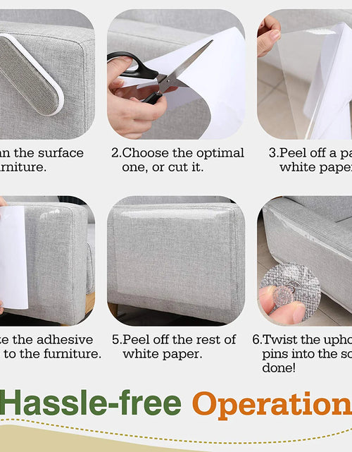 Load image into Gallery viewer, Cat Scratch Furniture Protector Tape,Cat Scratch Deterrent Tape, Cat Furniture Protectors Tape, Couch Corner Cat Scratch Protector for Furniture with 60 PCS Upholstery Pins-10 Pack, White
