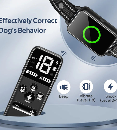 Dog Shock Collar 2 Dogs, Dog Training Collar with Remote, IPX7 Waterproof with 3 Training Modes, Suitable for All Breeds