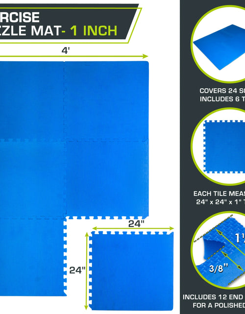 Load image into Gallery viewer, Extra Thick Puzzle Exercise Mat 1", EVA Foam Interlocking Tiles
